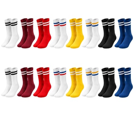 Wak Unisex Renkli Çorap Çizgili 16'lı Set Uzun Soket Günlük Spor Kolej Stil Rahat Kadın Erkek Çorabı