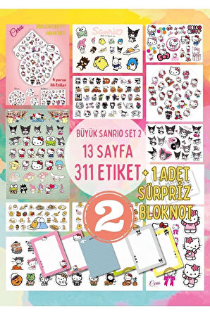 Sanrio Sticker Set 2 Hello Kitty Kuromi Melody Planlayıcı Journal Telefon Etiket Bloknot