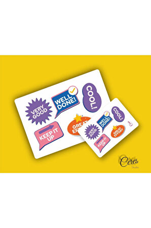 Good Job Excellent Great Job Very Good Etiket Sticker 16 Adet Etiket 3 Sayfa 9x13cm