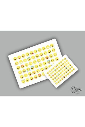 Emoji Etiket Sticker 120 Adet Emoji Etiket 2 Sayfa 9x13cm