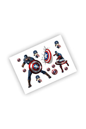 7 Sayfa 88 Adet Süper Kahraman Etiket Sticker Set Spiderman - Hulk - Captain America