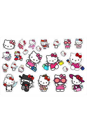 Mini Sanrio Hello Kitty Sticker Seti 4 Parça 56 Adet Etiket