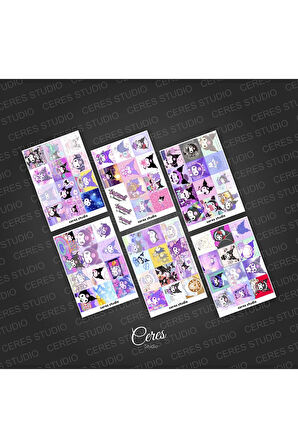 Kuromi Sanrio Sticker Set - 10 Sayfa 159 Adet Etiket ( Planlayıcı Bullet Journal Için Uygundur.)