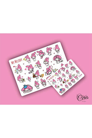 My Melody Sticker Set - 3 Sayfa 78 Adet Etiket