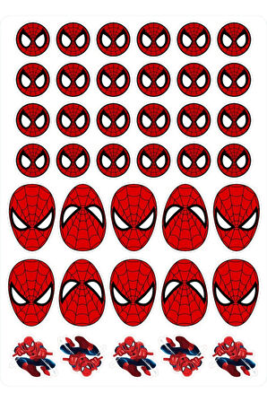 Spiderman Sticker Set - 13x18cm Tek Sayfa 9x13cö 2 Sayfa Toplam 57 Adet Etiket