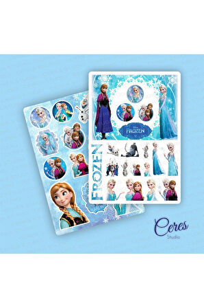 Elsa Frozen Sticker Etiket 2 Sayfa Etiket (A5)