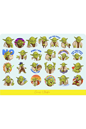 Baby Yoda Star Wars - Aynı Sayfadan 2 Adet Toplam 50 Etiket