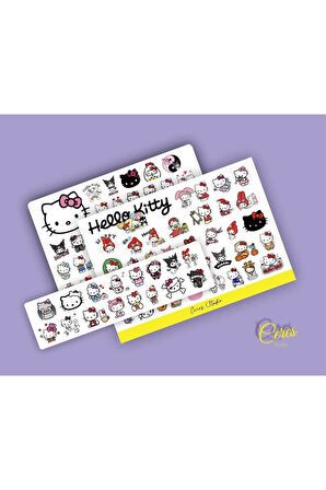 Sanrio Hello Kitty Kuromi Melody Sticker Etiket 3 Sayfa 93 Adet Etiket