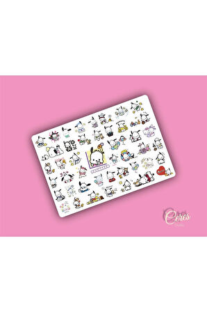 Pochacco Sanrio Hello Kitty Sticker Etiket 1 Sayfa 47 Adet Etiket