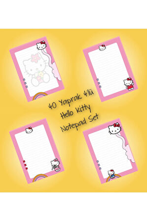 Hello Kitty Not Defterleri | Notepad | Bloknot | A5 (14x20cm) 40 Sayfa Not Defteri