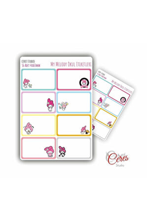 My Melody Sanrio Okul Etiketi 16 Adet 40x65mm Etiket