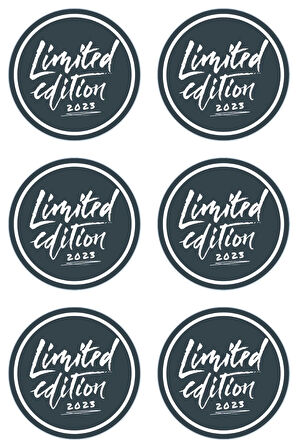 Limited Edition Sticker Etiket 24 Adet Etiket 4,5 cm Çapında.