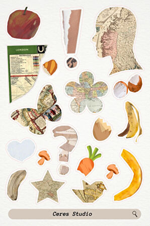 Scrapbook Bullet Journal Için Tema Sticker Etiket 2 Sayfa 57 Adet Etiket