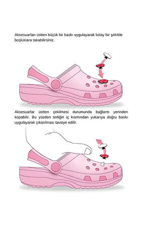 Jibbitz Terlik Süsü 5 'Li Set Pikachu, Gökkuşağı,Dinazor