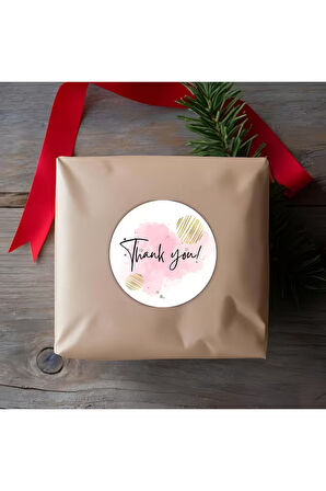 Thank You Sticker Teşekkürler Etiketi Kargo Ambalaj Paketleme 3,5 cm 105 Adet Kuşe Yapışkanlı Parlak