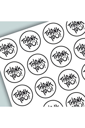 Thank You Sticker Teşekkürler Etiketi Kargo Ambalaj Paketleme 3,5 cm 105 Adet Kuşe Yapışkanlı Parlak