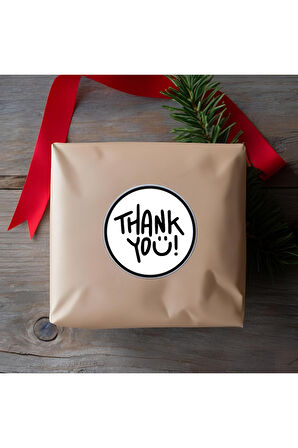 Thank You Sticker Teşekkürler Etiketi Kargo Ambalaj Paketleme 3,5 cm 105 Adet Kuşe Yapışkanlı Parlak