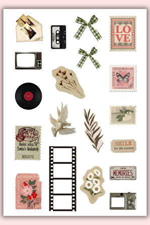 Vintage Sticker Planner Ajanda Bullet Journal Için Uygun