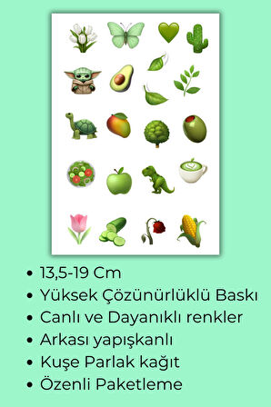 Yeşil Temalı Sticker Planner Ajanda Bullet Journal Için Uygun Set