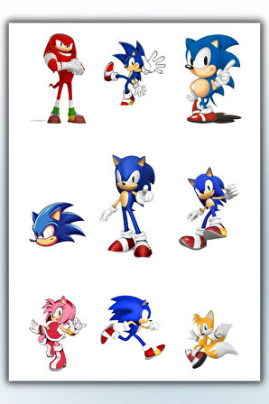 Sonic Sticker Telefon Laptop Notebook Tablet Defter Matara Etiket