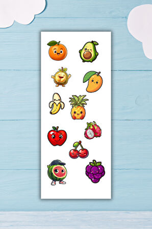 3 ' Lü Sevimli Meyveler Seti Planner/ Ajanda /Bullet Journal / Laptop/Matara/Kulaklık İçin Uygun Set