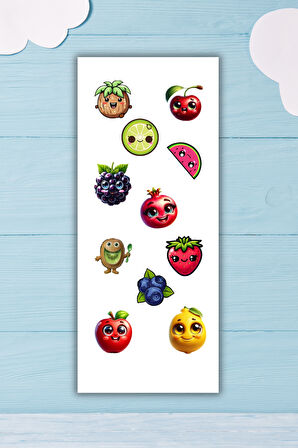 3 ' Lü Sevimli Meyveler Seti Planner/ Ajanda /Bullet Journal / Laptop/Matara/Kulaklık İçin Uygun Set