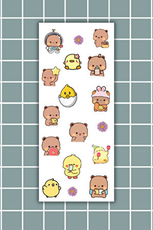 3’lü Mood Sticker Seti  Sevimli Karakter Çıkartma Sayfaları Ajanda, Bullet Journal,Laptop