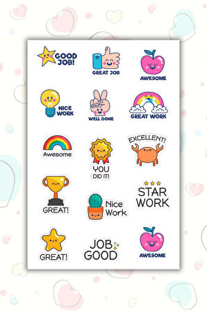 Öğretmen Sticker Seti Öğrenci Ödül/Ödev Stickerı/Motivasyon