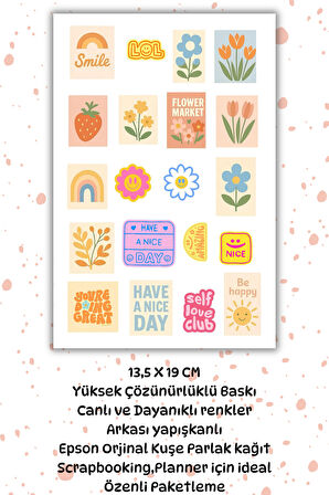 Günlük Mood Sticker Bullet Journal Sticker / Defter / Ajanda / Çıkartma /Matara/Laptop