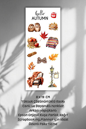 3 'Lü Sonbahar Temalı Sticker Seti Ajanda, Defter, Planlayıcı,Bullet Journal/Scrapbook Için Sticker