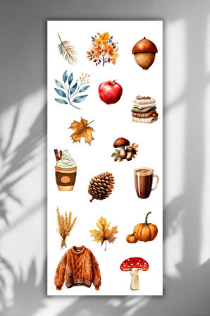 3 'Lü Sonbahar Temalı Sticker Seti Ajanda, Defter, Planlayıcı,Bullet Journal/Scrapbook Için Sticker