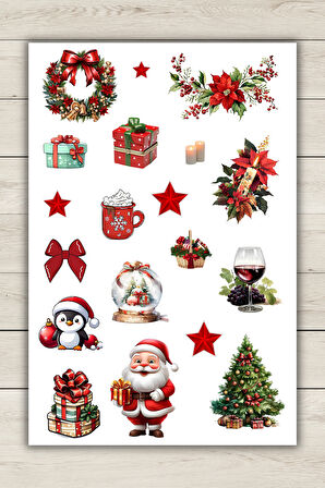 2 'Li Yılbaşı/Yeni Yıl Temalı Sticker-Etiket Bullet Journal/Scrapbook/Ajanda/Defter