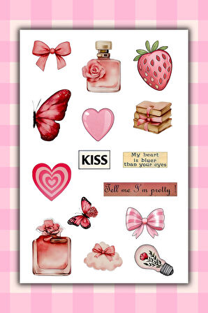 Pempe Temalı Sticker Set Ajanda Bullet Journal Için Uygun Set