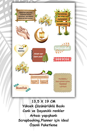 Ramazan Sticker Set 4 sayfa Ramadan Sticker's Set Planner Ajanda Bullet Journal Için