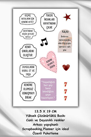 2 Li Manifest/Motivasyon/Olumlama Sticker Seti/Laptop/Defter/Ajanda/Telefon