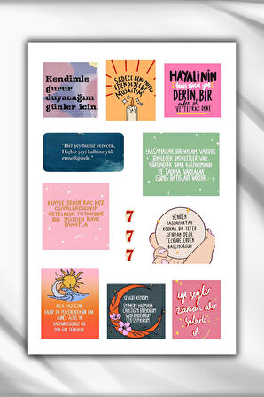 2 Li Manifest/Motivasyon/Olumlama Sticker Seti/Laptop/Defter/Ajanda/Telefon