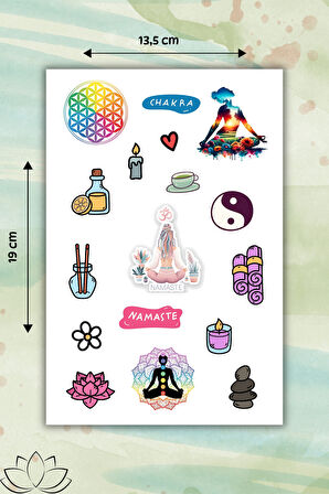 2'Li Meditasyon Sticker Set Etiket Bullet Journal/Defter/Matara/Telefon için Uygun
