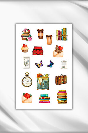 3'Lü Vintage Sticker Planner Ajanda Bullet Journal Için Uygun Set