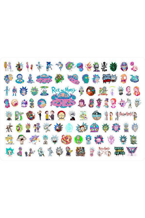 Rick And Morty Rick&morty Sticker Etiket 1 Sayfa 98 Adet Etiket