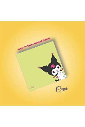 Kuromi Sanrio Not Defterleri | Notepad | Bloknot | Memo | 9X9 50 Sayfa BLOKNOT