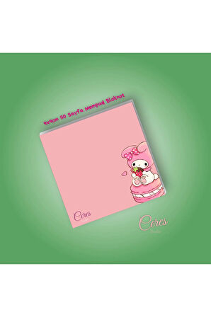 MY MELODY Sanrio Not Defterleri | Notepad | Bloknot | Memo | 9X9 50 Sayfa BLOKNOT