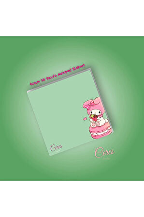 MY MELODY Sanrio Not Defterleri | Notepad | Bloknot | Memo | 9X9 50 Sayfa BLOKNOT
