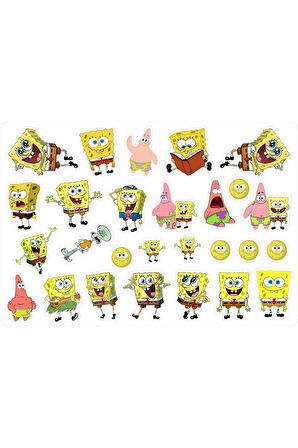 Sponge Bob Sünger Bob Sticker Etiket 2 Sayfa 36 Adet Etiket