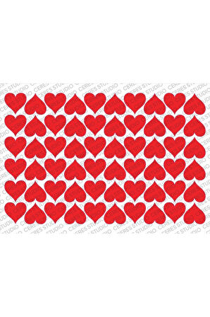 Kalp Sticker Etiket - 1 Sayfa 60 Kalp