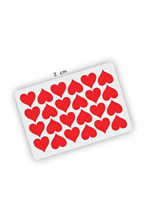 Kalp Sticker Etiket - 1 Sayfa 60 Kalp