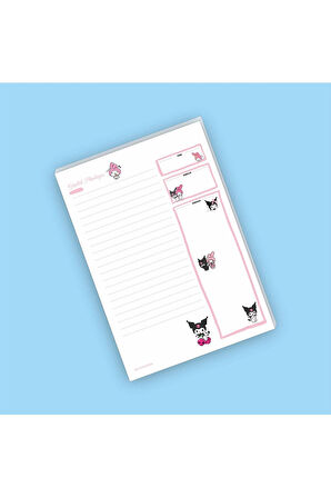Cinnamoroll Melody Kuromi | Planlayıcı | Notepad | Bloknot | Memo | (14x19cm) 40 Sayfa Not Defteri