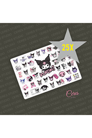 25 Sayfa KUROMI Sticker - (Kırtasiyeler ve Özel Günlerde Hediyelik İçin Vb. )