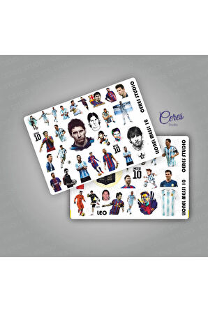 Lionel Messi Leo 10 Sticker Etiket 2 Sayfa 55 Adet Etiket