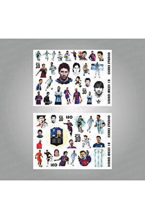 Lionel Messi Leo 10 Sticker Etiket 2 Sayfa 55 Adet Etiket