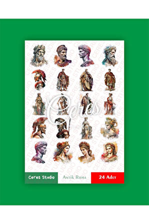 İtalya Antik Roma Tema Sticker Set Ancient Rome 2 Sayfa 39 Adet Etiket Planlayıcı Bullet Journal